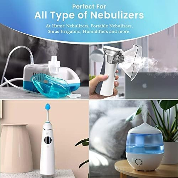 RSV Hypertonic Saline Solution 3% - Nebulizer Diluent for Inhalators and Nasal Hygiene Devices Helps Clear Congestion from Airways and Lungs – Reduce Mucus (25 Sterile Saline Bullets of 5Ml)