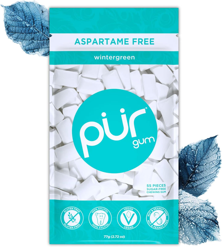 | Sugar Free Chewing Gum | Made with Xylitol | Vegan, Aspartame Free, Gluten Free & Keto Friendly | Natural Spearmint Flavoured Gum, 55 Pieces (Pack of 1)