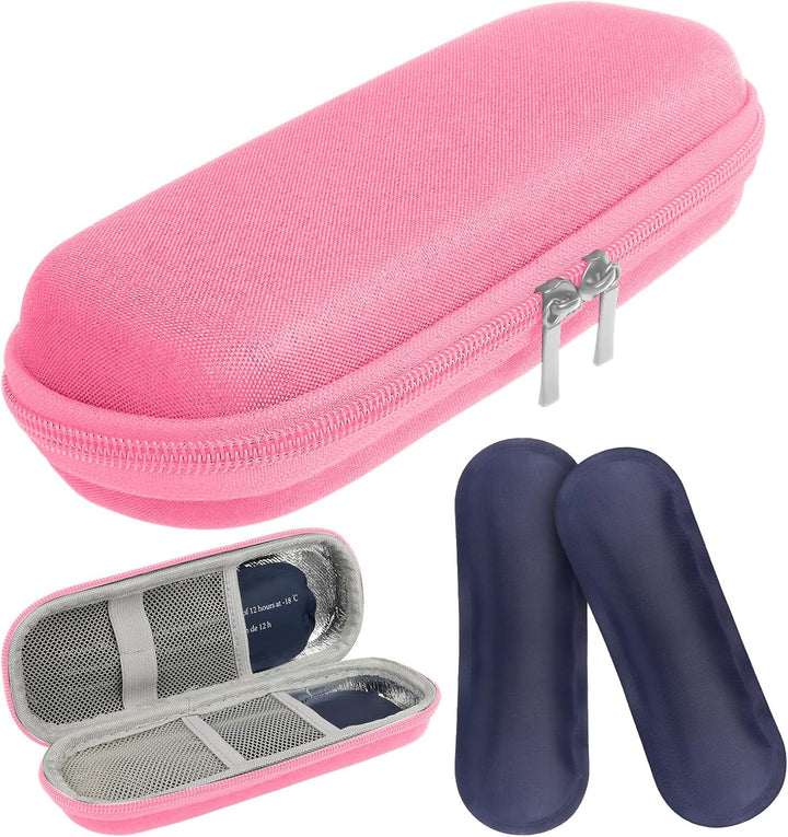Insulin Cooler Travel Case with 2 Ice Packs - Portable Medicine Cooler for Diabetic Supplies, Insulin Pen Storage and Small Travel Pack