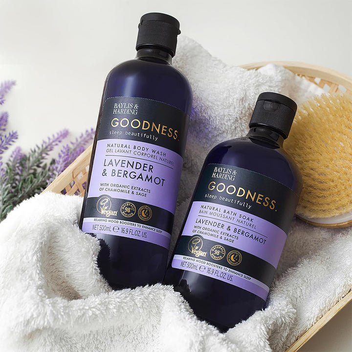 Goodness Sleep Lavender & Bergamot Sleep Bath Soak, 500Ml (Pack of 4) - Vegan Friendly
