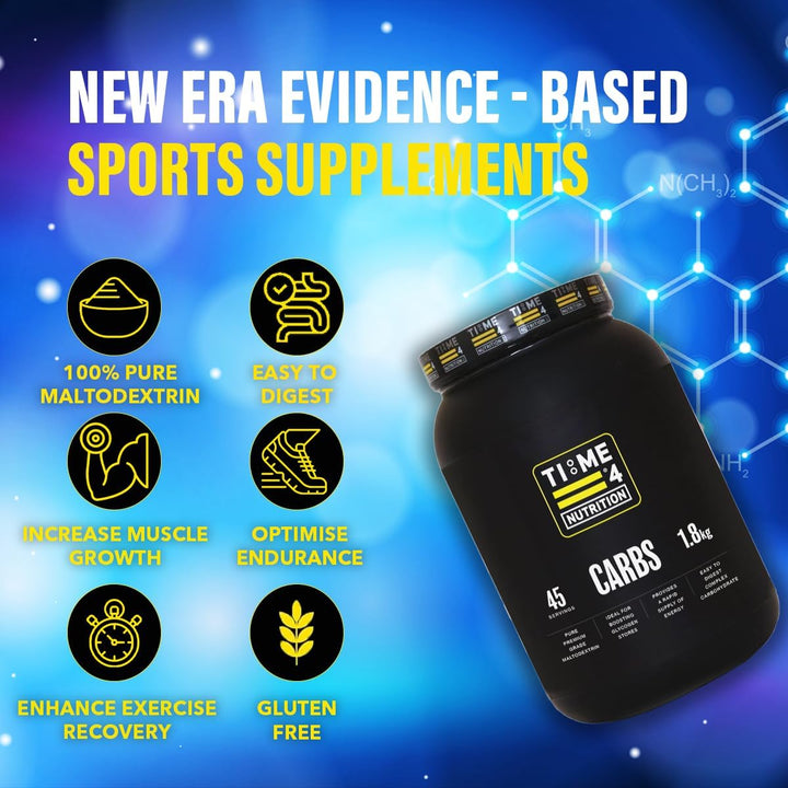 Time 4 Carbs 1.8Kg Carb Powder – 100% Pure Unflavoured Premium Grade Maltodextrin Powder – High Calorie Weight Gain Powder – Vegan Carbohydrate Powder – Carbohydrate Supplement