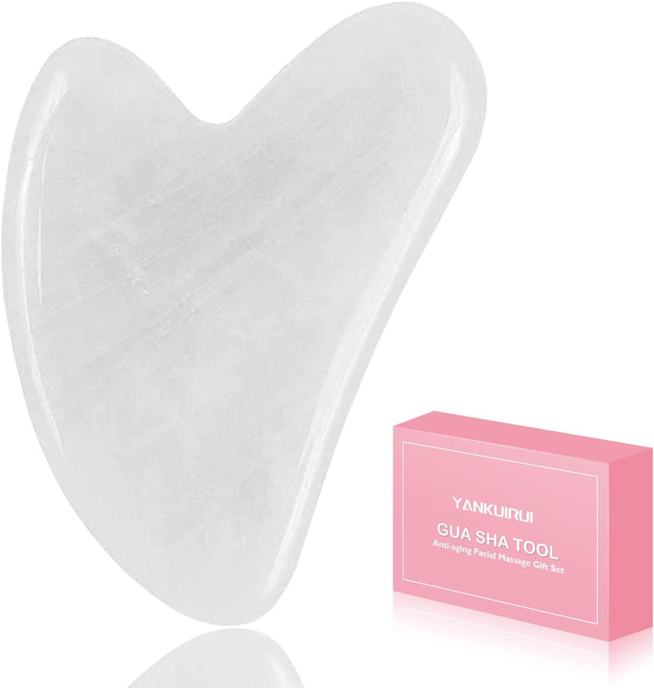 Stainless Steel Gua Sha Facial Tools, Guasha Board for SPA Acupuncture, Metal Gua Sha for Body Face Neck and Eye, Skin Care Gift for Woman (Silver)