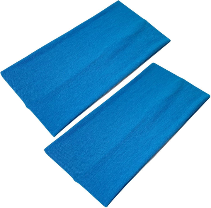 Extra Wide Headbands 11Cm Plain Stretchy Kylie Head Band 2 Pack Unisex Bandeau Headbands for Women & Men Soft Hairbands Yoga Bandana Headband (Black)