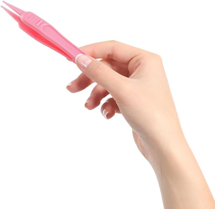 Baby Ear & Nose Cleaning Clip, 4 Pcs Plastic Round-Head Nasal Tweezers