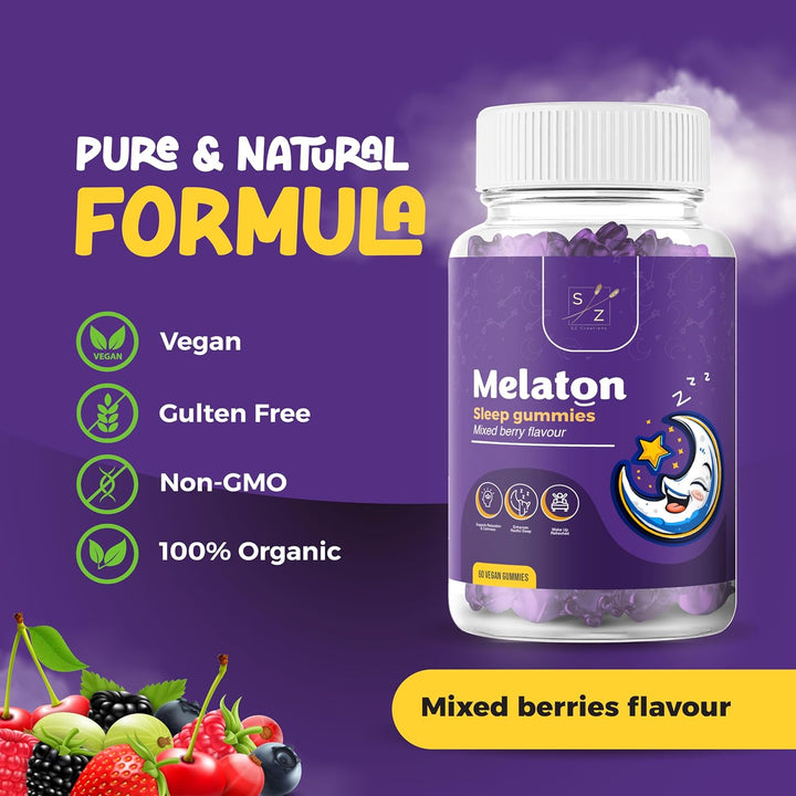 Melatonin Gummies Alternative X60 | Melatonin Gummies Precursor Sleep Aid | Deepsleep Formula Valerian Root, 5-HTP, Magnesium Glycinate, L-Theanine, Dark Fruit | Potent Melatonin Gummy Alternative