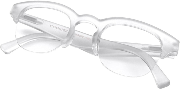 ® Courier Fashion Glasses | Zero’S with Clear Lenses | Modern Vintage Browline Frames | Men’S Women’S Unisex | Spring Hinges