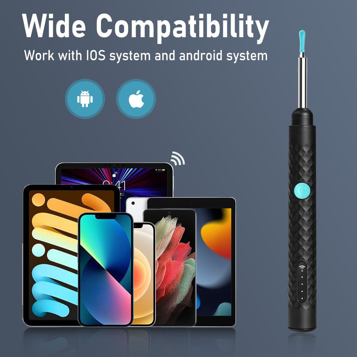 Ear Wax Removal Kit Ear Camera 1920P FHD Wireless Earcleaner Ear Wax Remover with 8 PCS Ear Spoon 3.5Mmwaterproof Ear Wax Removal Kit for Iphone and Android Smartphones