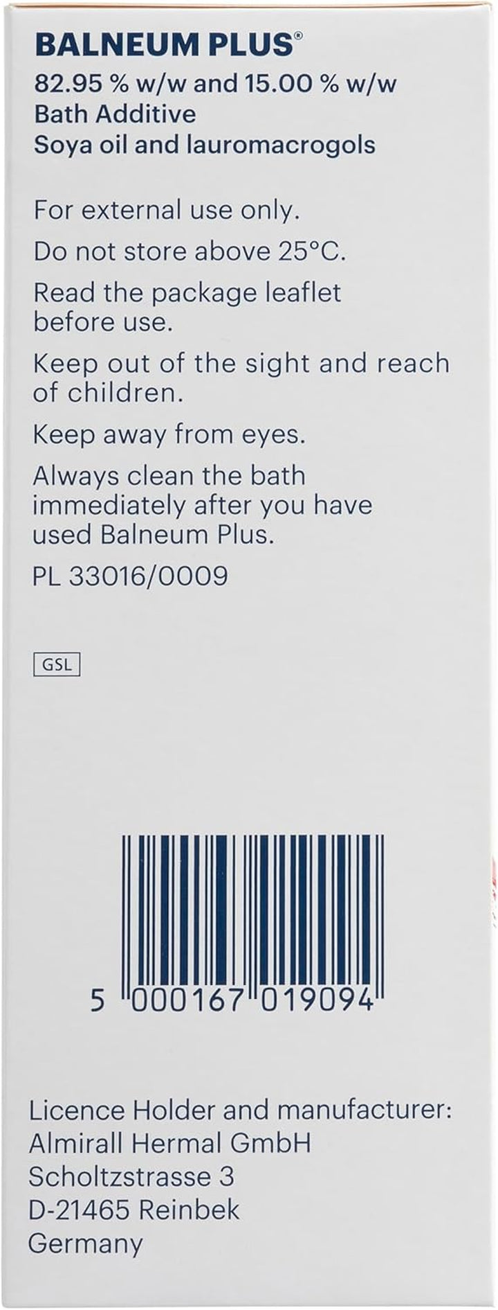 plus Bath Additive - Bath Oil with Lauromacrogols & SOYA Oil for Intensive Hydration, Softening & Soothing of Itchy & Dry Skin, Relaxing Bath Soak for Women & Men, 500Ml (Packing May Vary)