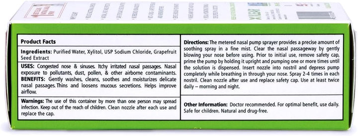 Natural Nasal Spray with Xylitol, 1.5 Fl Oz (Pack of 6)