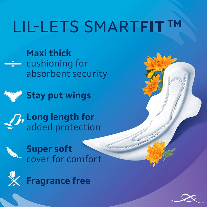 Maxi Thick Period Pads X 24, Night Absorbency, with Wings, 1 Pack of 24 Maxi Pads, for Very Heavy/Extra Heavy Overnight Flow, Unscented, Nightime Sanitary Towel (Packing May Vary)