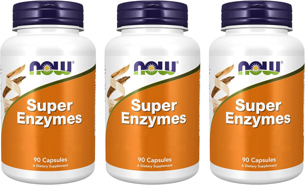 Foods, Super Enzyme, 3X 90 Capsules, Highly Dosed, Gluten Free, SOYA Free, Non-Gmo, Triple-Pack