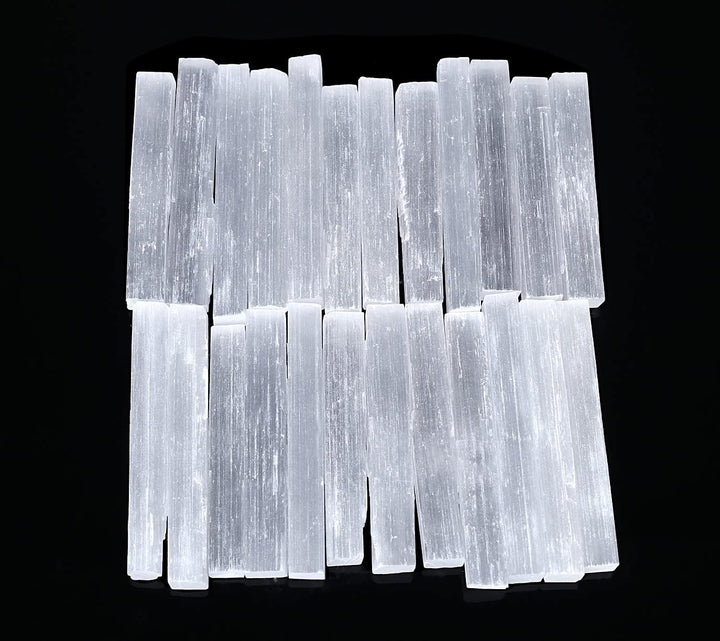 12 Pcs 4" Selenite Sticks Large Selenite Crystal Wands White Raw Rough Crystals Bulk for Healing Reiki Wiccan Witchcraft Supplies Protection Crystals