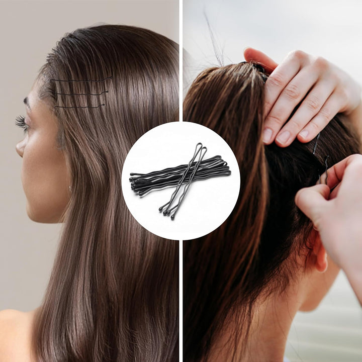 80 Pcs Black Hair Bobby Pins for Thick Hair, 5Cm Long Hair Pins for Women, Pins for Thick & Strong Hair, Kirby Grips, Curby Grips