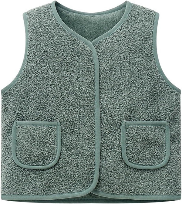 Girls Fleece Vest Winter Padded Warm Jacket Outerwear Softshell Windproof Thermal Insulated Coats for Toddler Kids