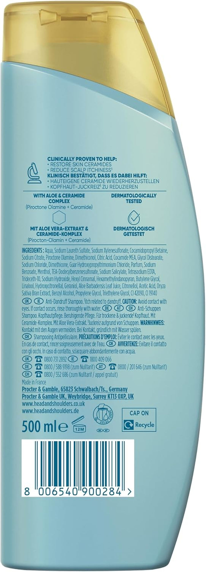 Dermaxpro Soothing Comfort anti Dandruff Shampoo 500Ml with Aloe Vera Extract and Ceramide Complex. Soothes Dry, Itchy Scalp and Helps Reinforce the Skin Barrier