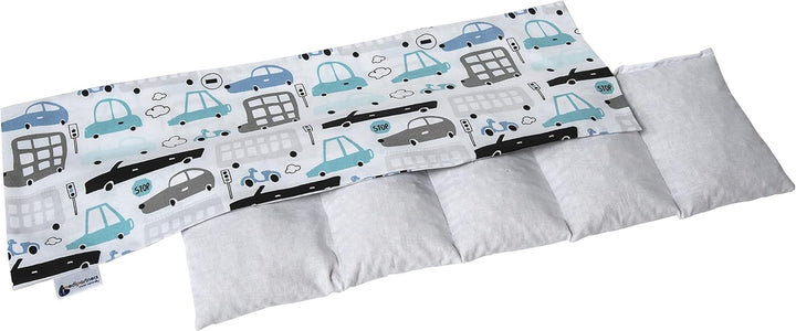 Cherry Stone Pillow 60X20Cm 800G 100% Cotton 5-Chamber Eco Natural Heat Pillow Cold Therapy Removable Pillowcase (Grid)