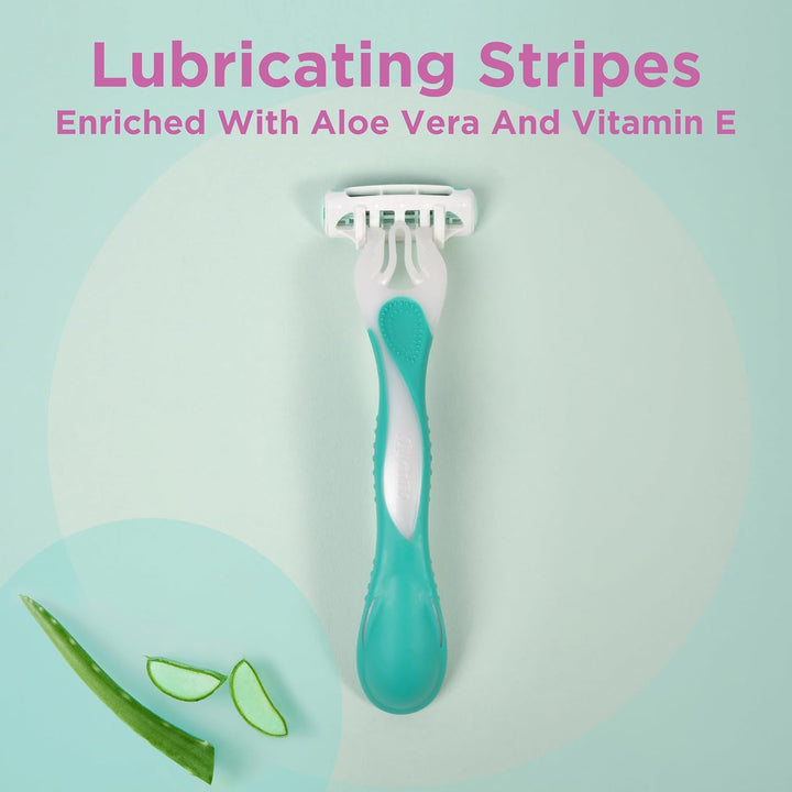 Wilkinson Myintuition Smooth Sensitive Quattro Women’S Disposable Razors, Hair Removal, Touch of Aloe Vera, Shavers for Routine Grooming, 3 Pack