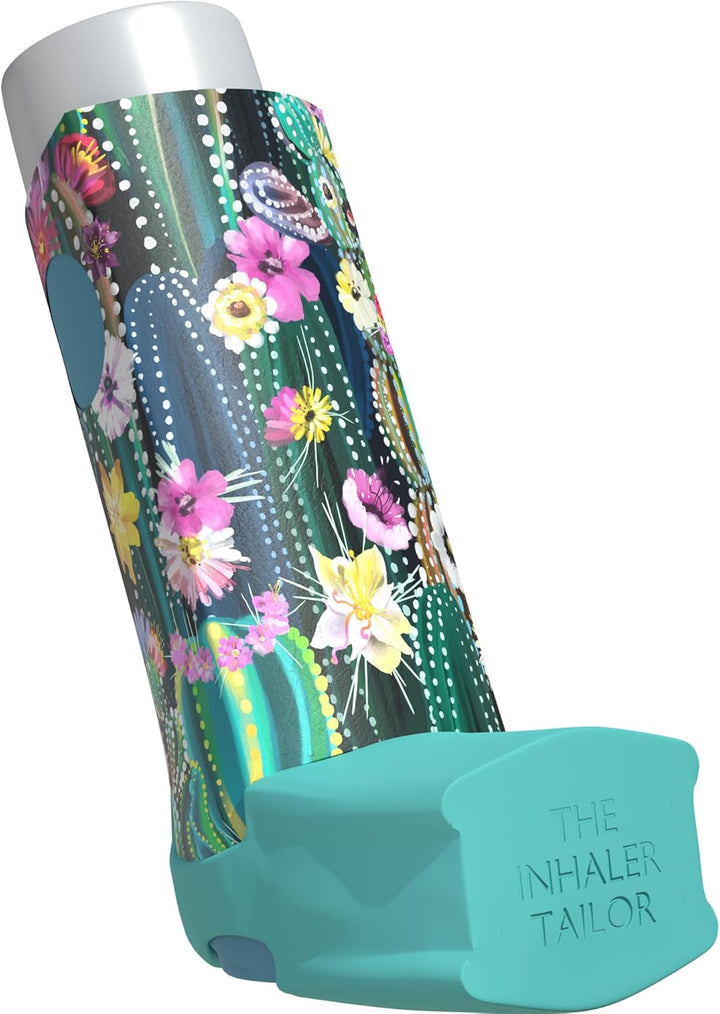 Flora Collection of Inhaler Cases – for Ventolin and Shorter Style Inhalers – Vegan Leather Case for Kids and Adults – Handmade in England (Sunflowers, Ventolin Style)