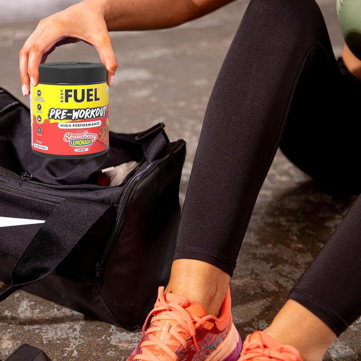 Bodyfuel Pre Workout Powder - Energy & Physical Performance with Citrulline, Creatine, Beta Alanine (320G - 40 Servings) (Strawberry Lemonade)