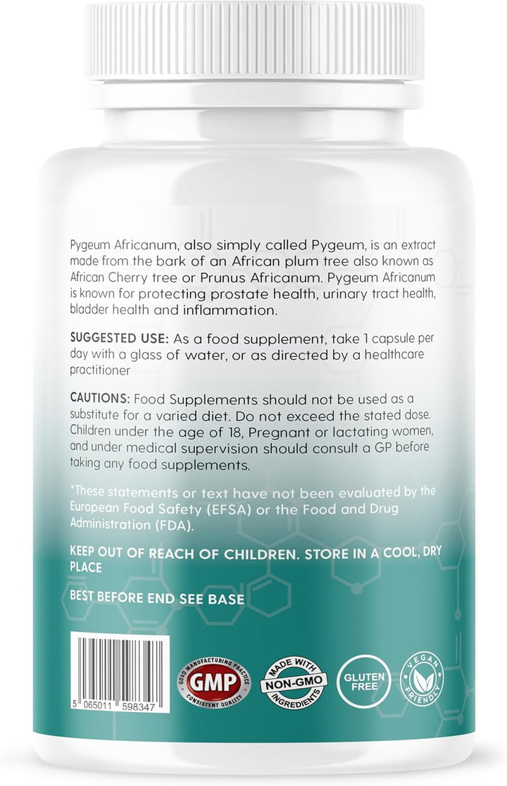Vinco Pygeum Africanum 4,000Mg Equivalent - 200Mg of 20:1 Extract - 120 High Strength Capsules - 13% Phytosterols - Prostrate Health Supplement - Non-Gmo & Gluten Free – Made in UK