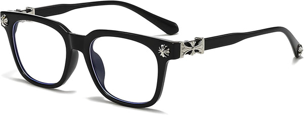 Classic Black Glasses, Eyeglasses for Men and Women, Thick Square Frame Eyewear