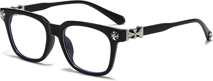 Classic Black Glasses, Eyeglasses for Men and Women, Thick Square Frame Eyewear