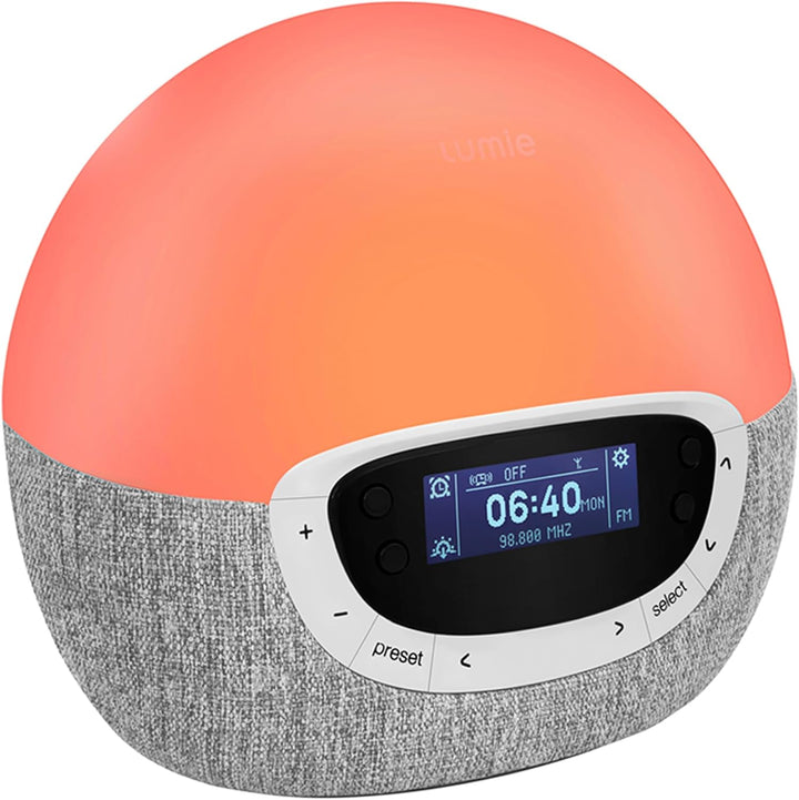 Bodyclock Shine 300 - Wake-Up Light Alarm Clock with Radio, 15 Sounds and Sleep Sunset, White