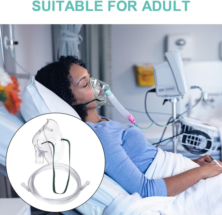 Nebuliser Kit 3 Pack with Nebuliser Mask Inhaler Chamber 2M Soft Tubing Nebuliser Replacement Set for Adults Universal Compatibility with Most Nebuliser Machine