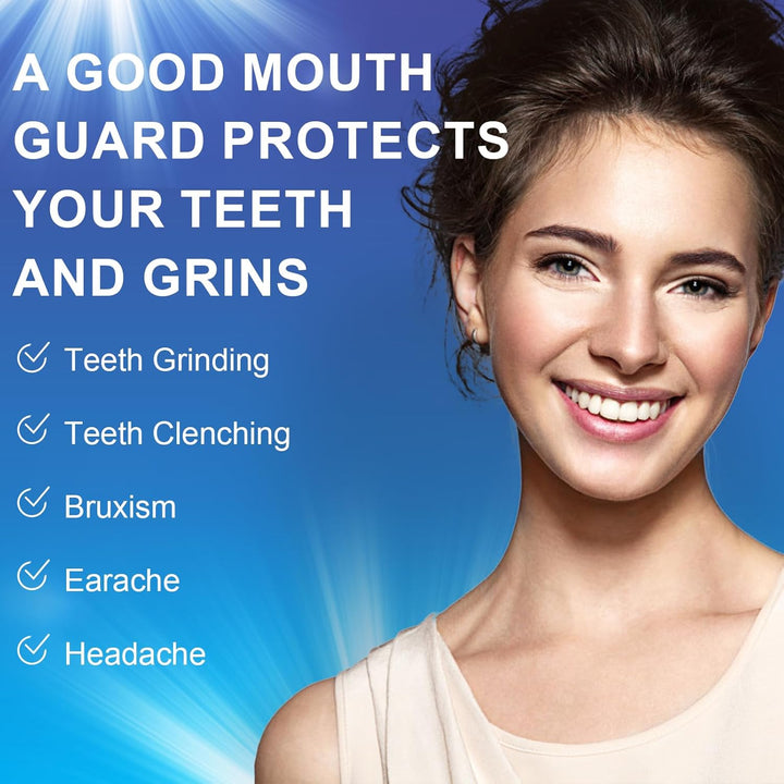 Mouth Guard for Teeth Grinding, Upgraded Night Guards for Sleeping, Pack of 4 Moldable Mouth Guard Stops Bruxism and Teeth Clenching 2 Sizes with a Travel Cases