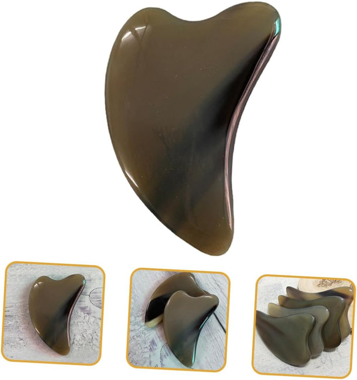 Ox Horn Guasha Board Thick Triangle Massage Scraper Tool for Face and Body Relaxation Portable Guasha Scraping Board for Neck Shoulders Arms Legs Relief and Skin Care