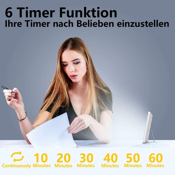 Therapy Lights Lamp Sun 10000 Lux for Depression LED UV Free Spectrum Sad Therapy Lights Box with 6 Timer 10 Brightness Levels Memory Function