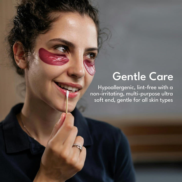 Bamboo Cotton Buds - 500 Eco Friendly Bamboo Earbuds Cotton Swabs - Plastic Free Baby Cotton Buds Biodegradable - Ear Buds for Makeup, Crafts, Cleaning, & Baby Hygiene, White