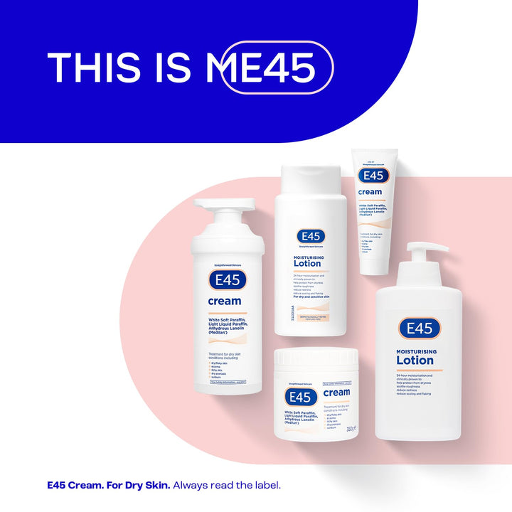 E45 Cream 500 G – E45 Cream for Dry, Irritated Skin – Moisturiser to Soothe Dry & Sensitive Skin - Dermatologically Tested Eczema Dermatitis Cream – Non-Greasy Body Face Hand Cream – Clinically Proven