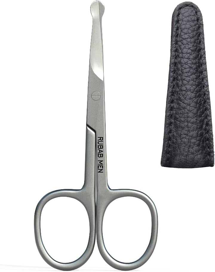 Nasal Safety Personal Grooming Scissor for Nose Hair, Beard, Mustache and Eyebrow | Safety Blunt round Tip & Heavy Duty Non Rusting SS Metal | Travel Friendly