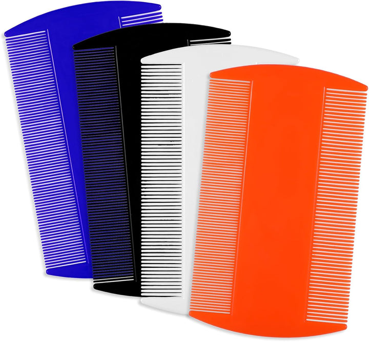 4 Pcs Lice Combs Double Sided Fine Tooth Comb Lice Comb for Dandruff Removal Thick Hair Tooth Head Nit Hair Combs for Adults Kids and Pet'S Remove Head Lice Nits Fleas(4 Colors) (Light Color)