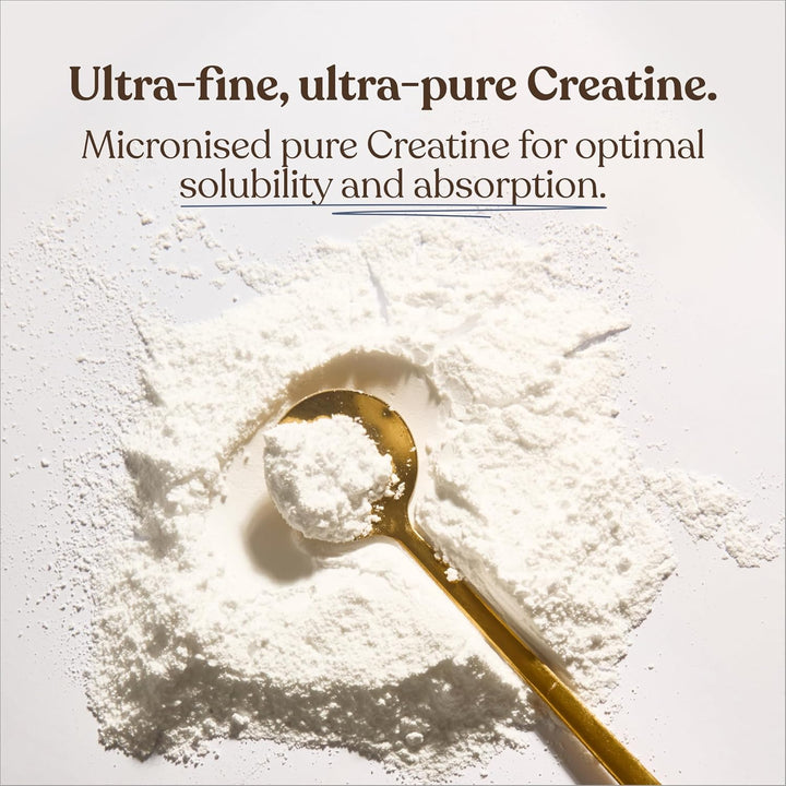 Creatine Monohydrate Powder | 100% Pure Micronised Creatine Monohydrate | Easily Dissolves | Unflavoured | Vegan | Lab-Tested | 60 Servings |