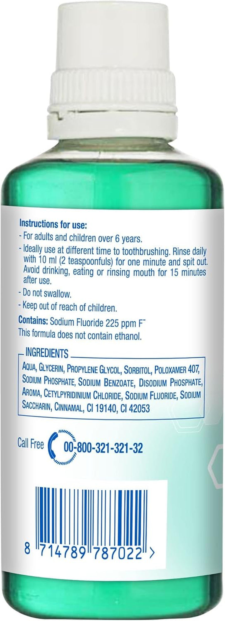 Fluorigard Fluoride Rinse (Alcohol Free) Mouthwash 400 Ml, Prevents Tooth Decay, Strengthens Enamel, Prevents Mineral Loss, Mint Flavour