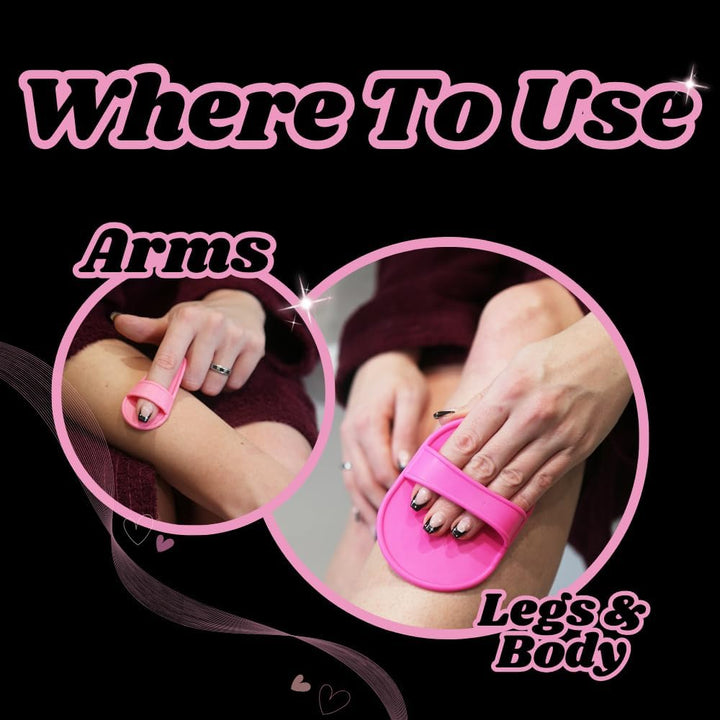 Exfoliating Hair Removal Pad Set - 40 Buffer Pads with 2 Holders - Smooth Skin on Legs, Arm, Face, Top Lip - Depilation for Unwanted Hair