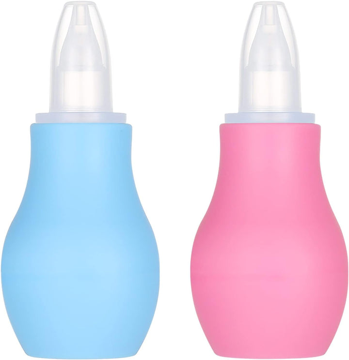 2 Packs Baby Nasal Aspirator, Baby Nose Sucker Nose Cleaner Babys Nasal Cleaner Mucus Removal for Newborns(Blue+Green)