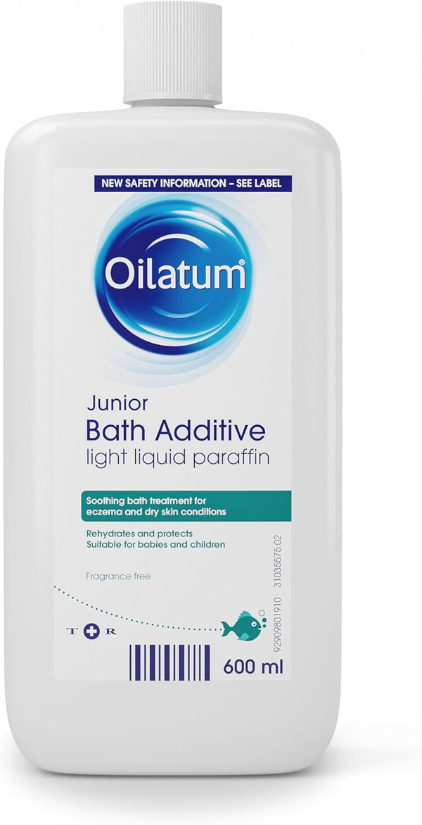 Junior, Treatment for Eczema & Dry Skin Conditions, Bath Additive, Protects Skin from Moisture Loss, Fragrance Free, Suitable for Babies & Children, 1 X 600Ml