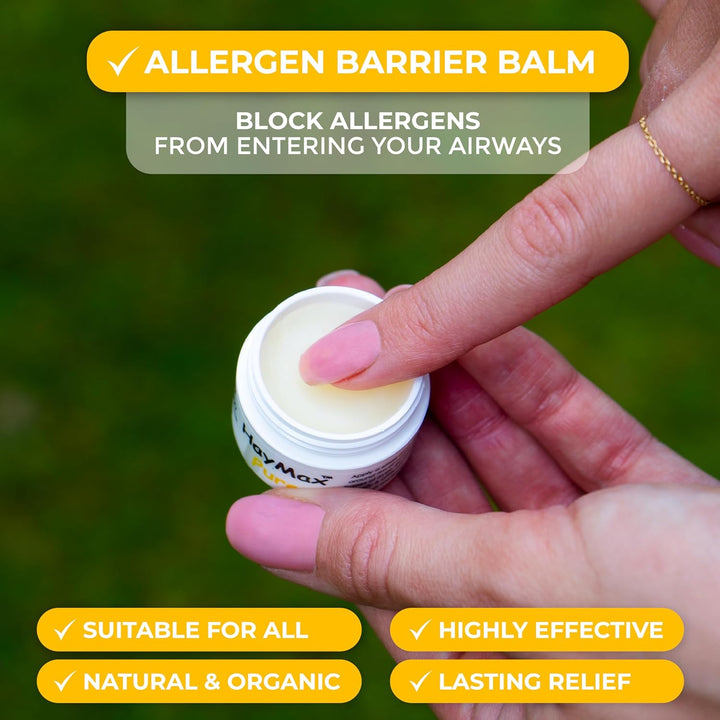 Allergen Barrier Balm - Pure 5Ml - Organic, Natural & Non-Drowsy Hay Fever & Allergy Relief Balm - Blocks Pollen, Dust & Other Allergen Particles - Suitable for Adults, Kids & Pregnant Women