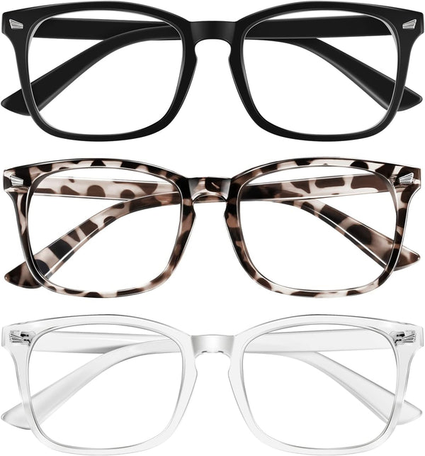 Blue Light Blocking Glasses for Women Men Fashion Computer Screen Gaming TV Eyeglasses, anti Eyestrain & UV Glare Glasses 3 Pack