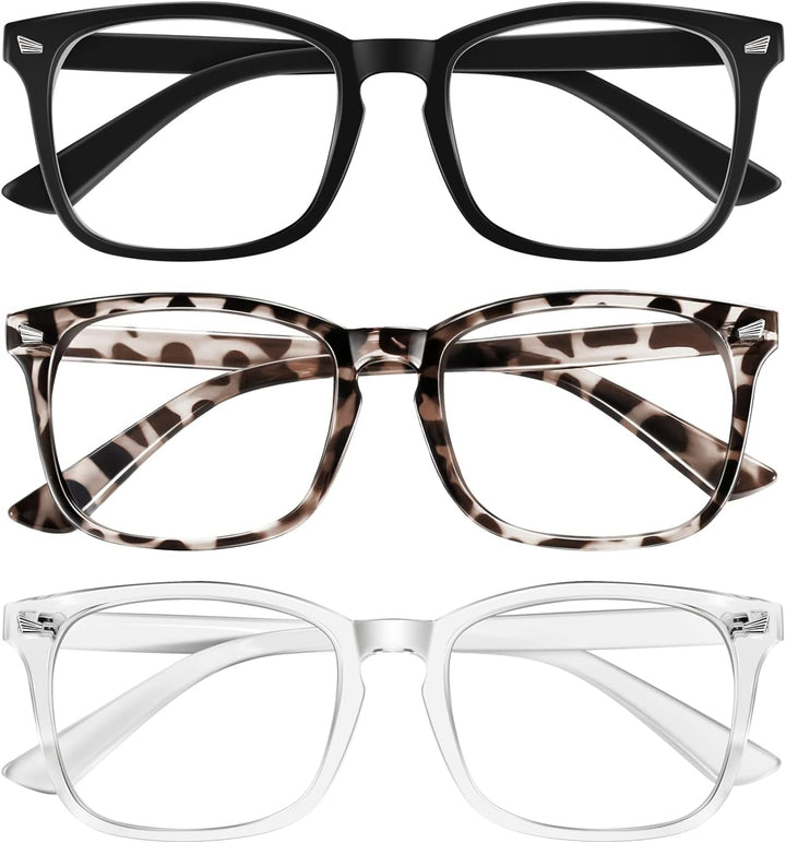 Blue Light Blocking Glasses for Women Men Fashion Computer Screen Gaming TV Eyeglasses, anti Eyestrain & UV Glare Glasses 3 Pack