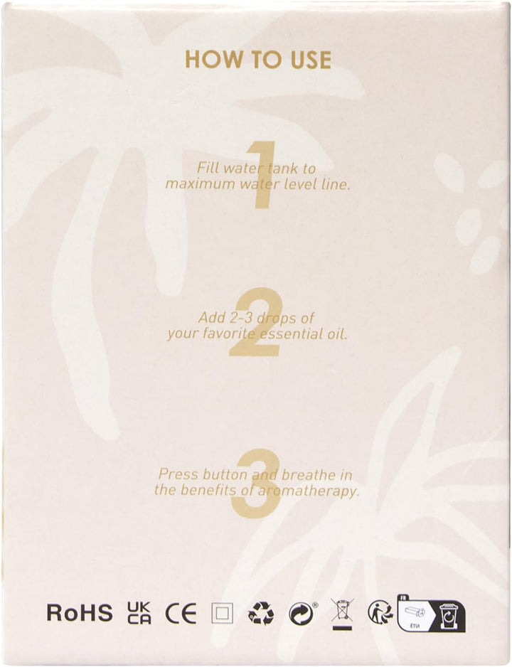 Essential Oil Diffuser, 100Ml Small Aromatherapy Ultrasonic Cool Mist Humidifier with Warm White Lights, Auto Shut-Off Function, for Office Home