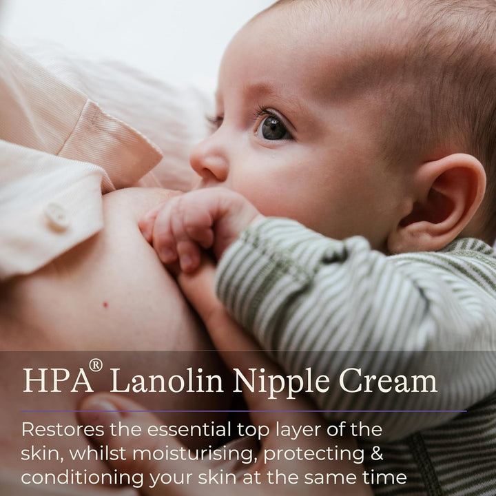 HPA Lanolin Nipple Cream - 40Ml - Sore Nipples Cracked Skin Breast Feeding 100% Natural Hypoallergenic Tasteless & Odourless BPA Bps-Free Breastfeeding Hospital Bag Maternity Essentials