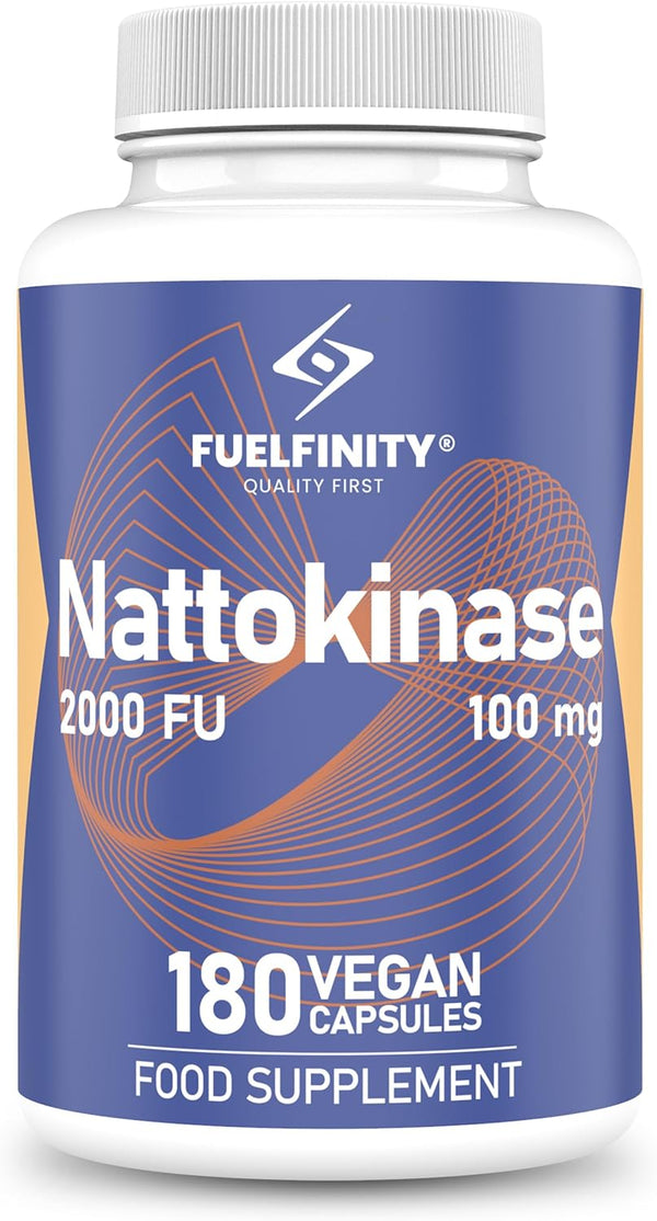 Non-Gmo Nattokinase 2000FU | 180 Days Supply | Cardiovascular Support | Long Term Tested Dosage 100Mg Contributing to Blood Circulation | ® Excellent Manufacturing Standards | Vegan (1 Pack)