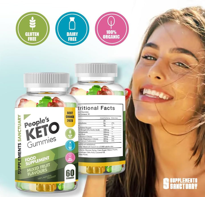 Peoples Keto 60 Mixed Flavour Gummies, Great Taste and Low Sugar
