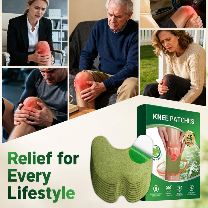 Knee Pain Relief Patches,Pain Relief Patches,45Pcs Wormwood Knee Patches for Pain Relief Herbal Knee Heat Pads for Arthritis Joint & Muscle Soreness Fast Acting Herbal Pain Relief Knee Plasters