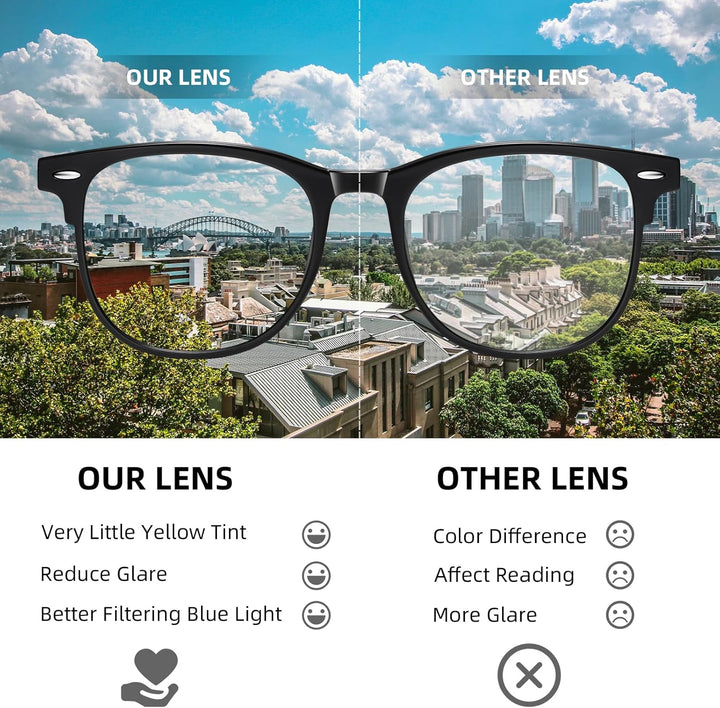 Blue Light Glasses Blue Light Blocking Glasses for Women Men Computer Screen Filter anti Headache Eyestrain Glare UV Gaming Glasses Lightweight Eyeglasses Non-Prescription