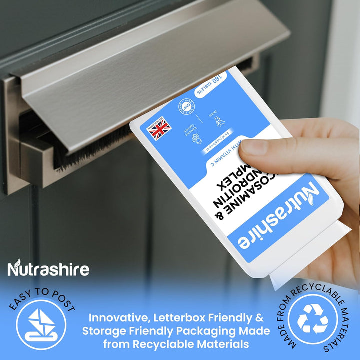 Glucosamine and Chondroitin High Strength Complex 180 Tablets - Vitamin C Joint Care Supplements for Cartilage, Bones, Fatigue & Immune Support – Made in the UK